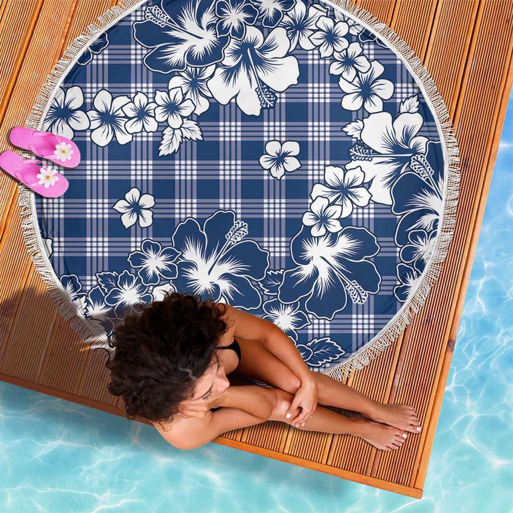 Hibiscus Pakala Cobalt Blue Royal Beach Blanket Tropical Floral Stylized LT01 - Polynesian Pride