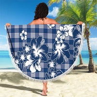 Hibiscus Pakala Cobalt Blue Royal Beach Blanket Tropical Floral Stylized LT01 - Polynesian Pride