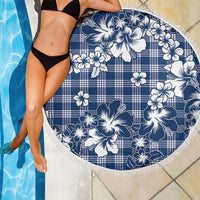 Hibiscus Pakala Cobalt Blue Royal Beach Blanket Tropical Floral Stylized LT01 - Polynesian Pride