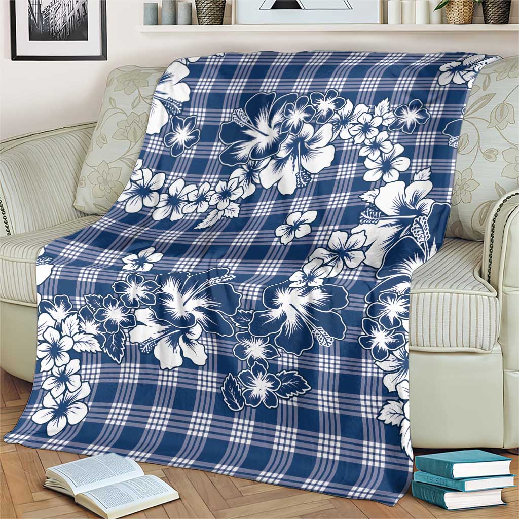 Hibiscus Pakala Cobalt Blue Royal Blanket Tropical Floral Stylized - Polynesian Pride