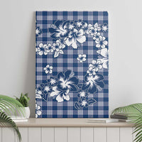 Hibiscus Pakala Cobalt Blue Royal Canvas Wall Art Tropical Floral Stylized LT01 - Polynesian Pride