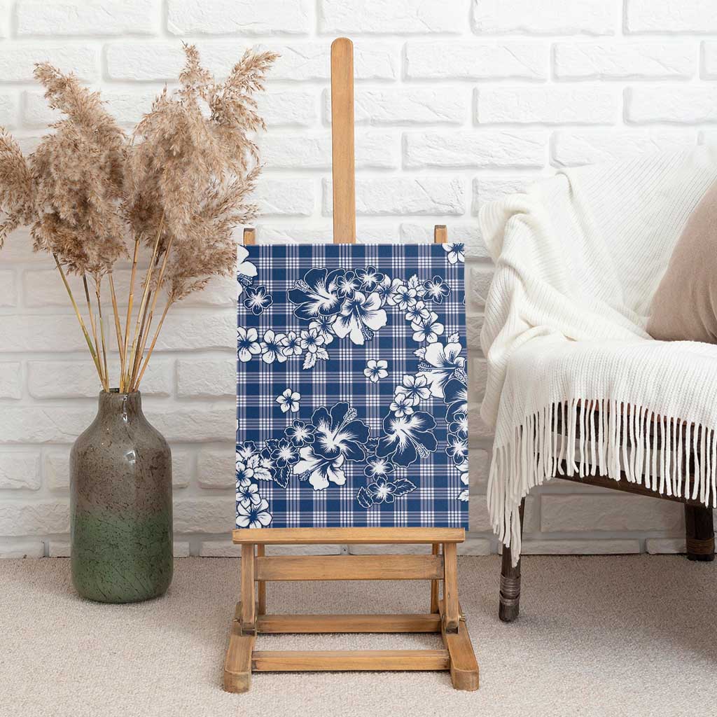 Hibiscus Pakala Cobalt Blue Royal Canvas Wall Art Tropical Floral Stylized LT01 - Polynesian Pride