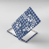 Hibiscus Pakala Cobalt Blue Royal Canvas Wall Art Tropical Floral Stylized LT01 With Frame Blue - Polynesian Pride