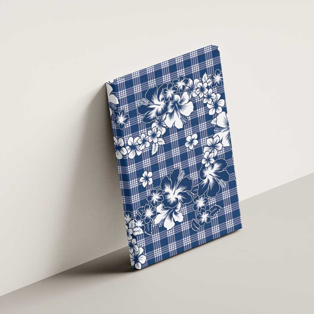 Hibiscus Pakala Cobalt Blue Royal Canvas Wall Art Tropical Floral Stylized LT01 - Polynesian Pride