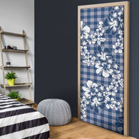 Hibiscus Pakala Cobalt Blue Royal Door Cover Tropical Floral Stylized - Polynesian Pride