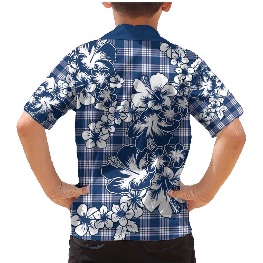 Hibiscus Pakala Cobalt Blue Royal Family Matching Mermaid Dress and Hawaiian Shirt Tropical Floral Stylized LT01 - Polynesian Pride