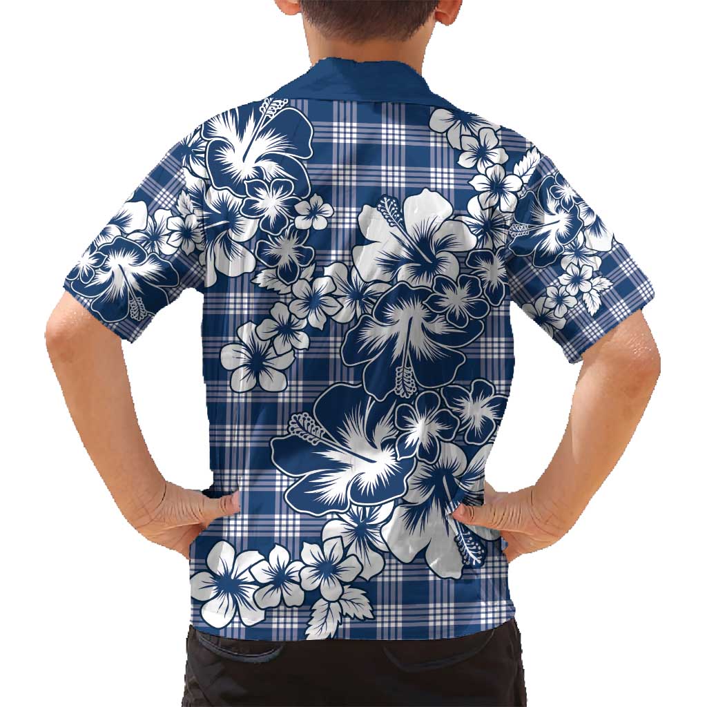 Hibiscus Pakala Cobalt Blue Royal Family Matching Puletasi and Hawaiian Shirt Tropical Floral Stylized LT01 - Polynesian Pride
