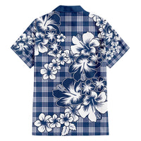 Hibiscus Pakala Cobalt Blue Royal Family Matching Puletasi and Hawaiian Shirt Tropical Floral Stylized LT01 - Polynesian Pride