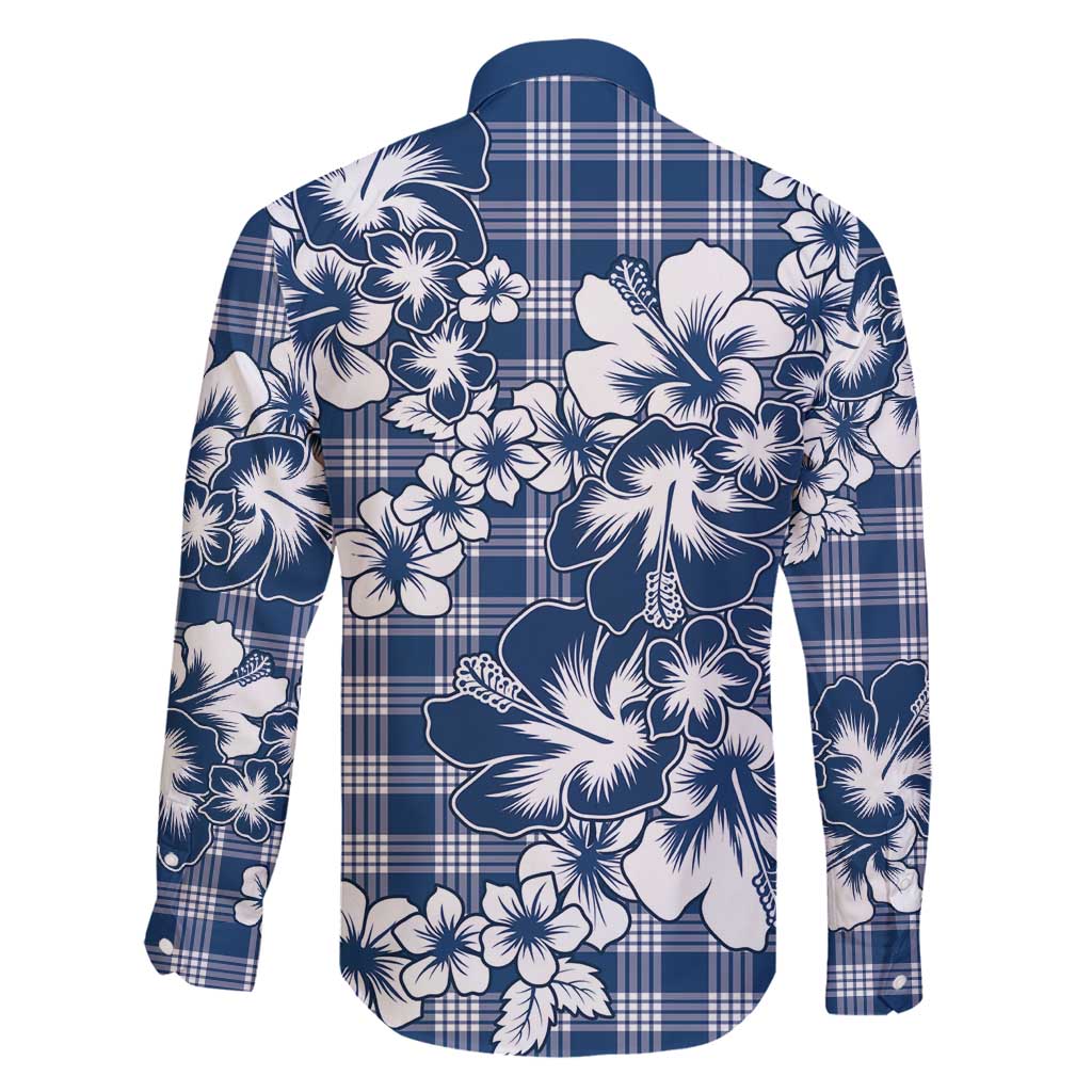 Hibiscus Pakala Cobalt Blue Royal Family Matching Puletasi and Hawaiian Shirt Tropical Floral Stylized LT01 - Polynesian Pride