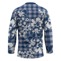 Hibiscus Pakala Cobalt Blue Royal Hockey Jersey Tropical Floral Stylized LT01 - Polynesian Pride