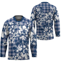 Hibiscus Pakala Cobalt Blue Royal Hockey Jersey Tropical Floral Stylized LT01 - Polynesian Pride