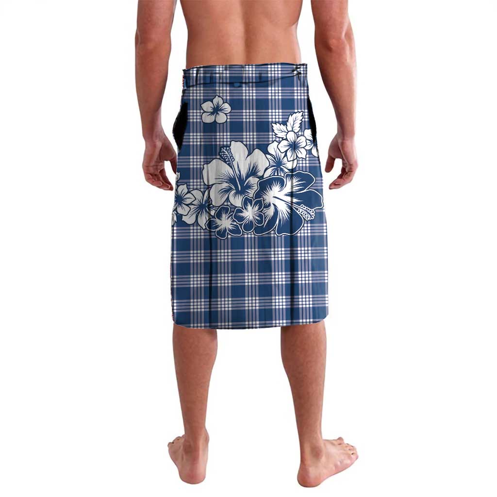 Hibiscus Pakala Cobalt Blue Royal Lavalava Tropical Floral Stylized LT01 - Polynesian Pride
