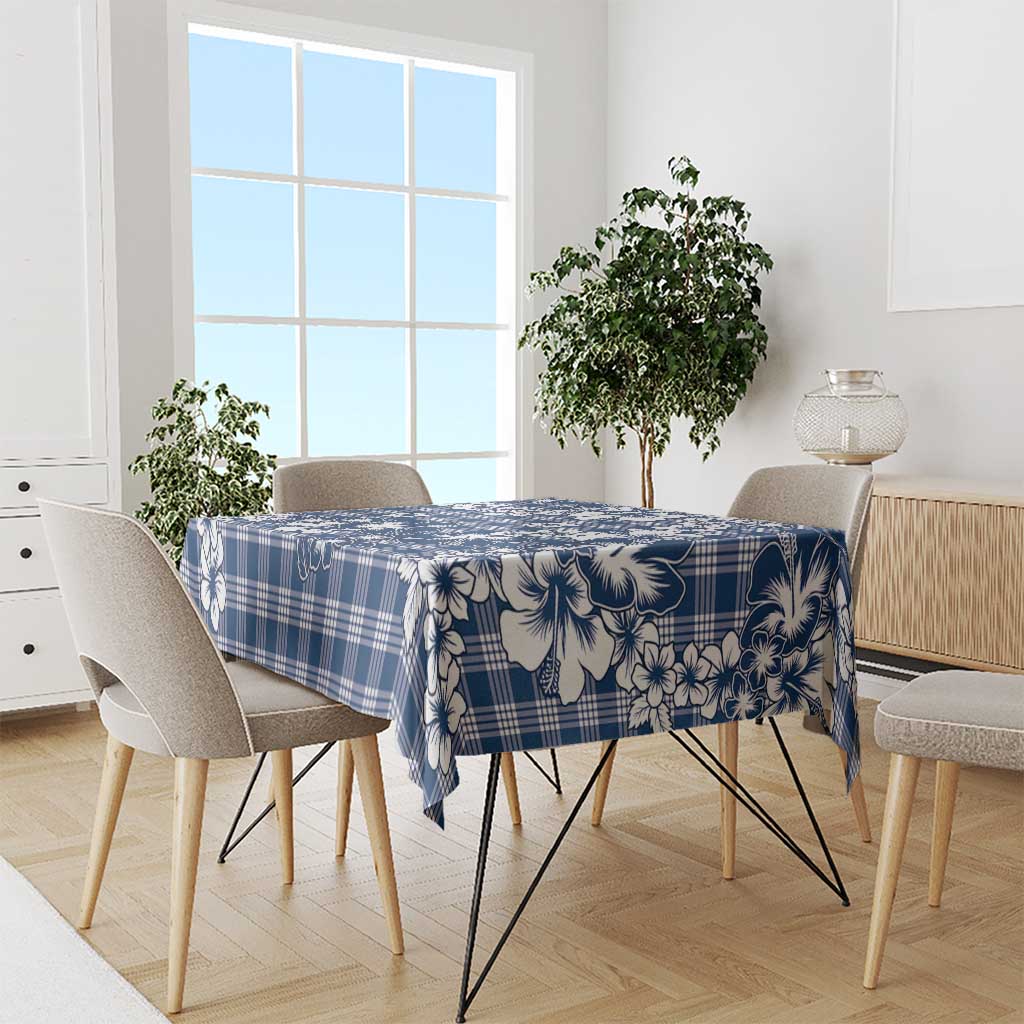 Hibiscus Pakala Cobalt Blue Royal Tablecloth Tropical Floral Stylized - Polynesian Pride