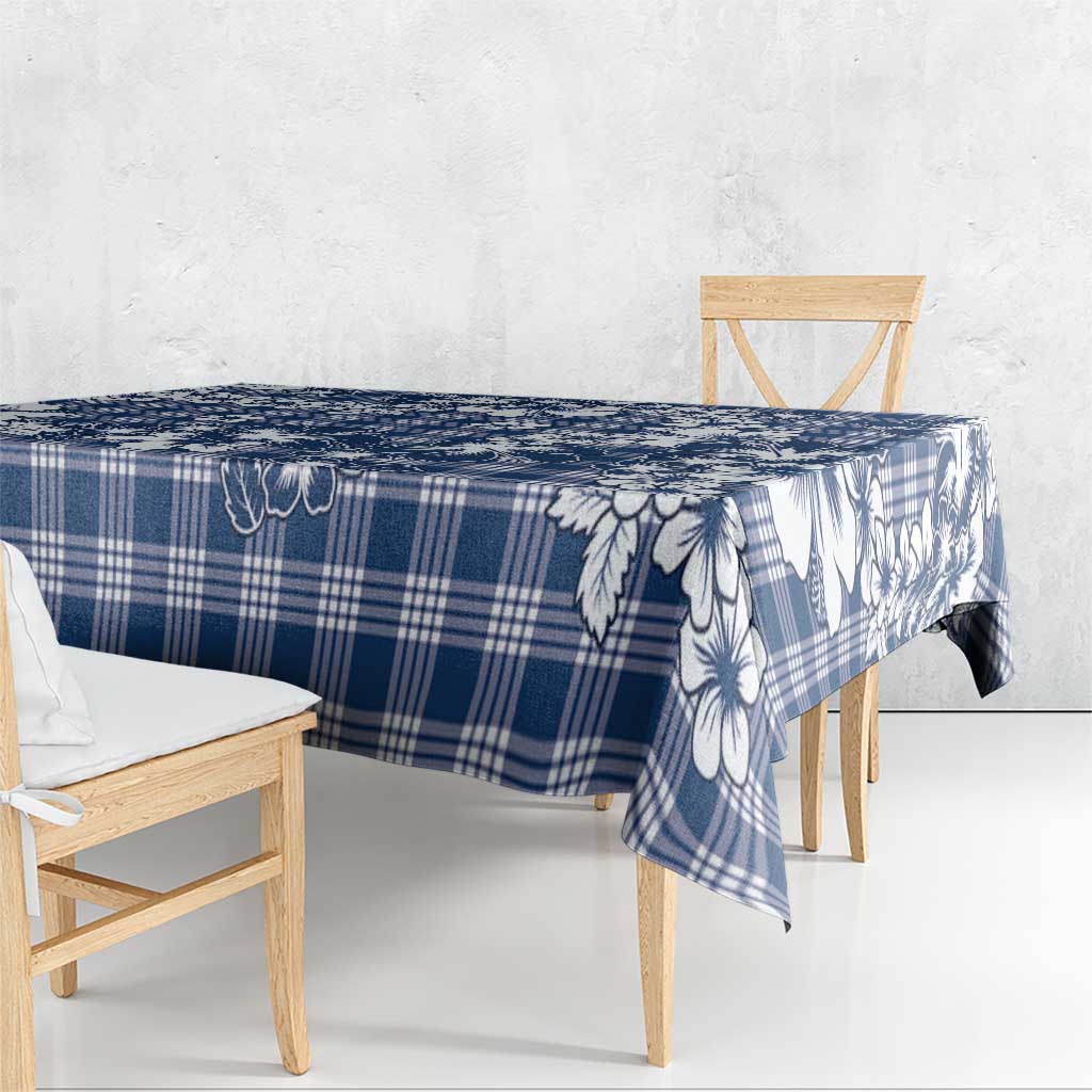 Hibiscus Pakala Cobalt Blue Royal Tablecloth Tropical Floral Stylized - Polynesian Pride
