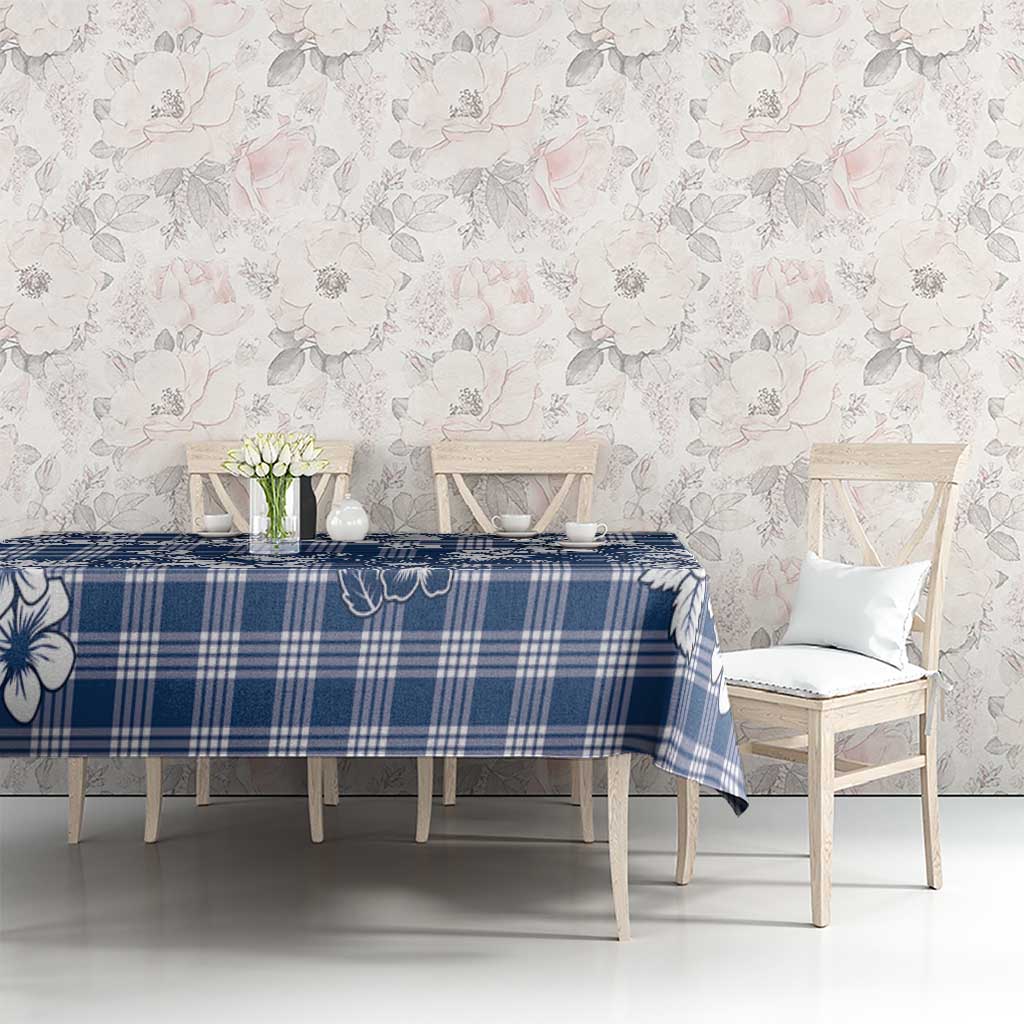 Hibiscus Pakala Cobalt Blue Royal Tablecloth Tropical Floral Stylized - Polynesian Pride