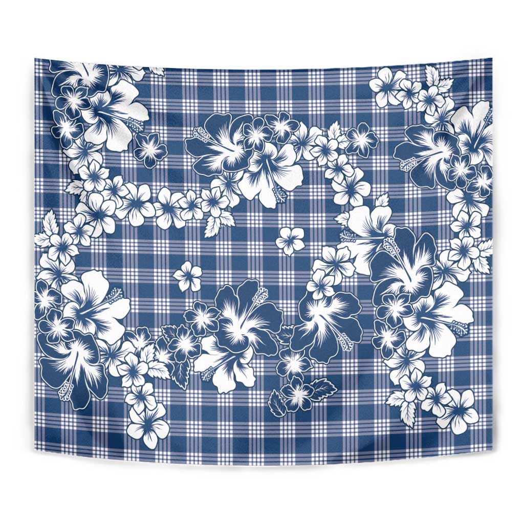 Hibiscus Pakala Cobalt Blue Royal Tapestry Tropical Floral Stylized LT01 - Polynesian Pride