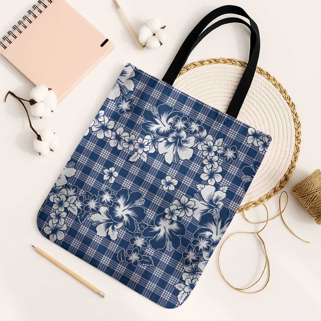 Hibiscus Pakala Cobalt Blue Royal Tote Bag Tropical Floral Stylized - Polynesian Pride