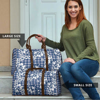 Hibiscus Pakala Cobalt Blue Royal Travel Bag Tropical Floral Stylized - Polynesian Pride