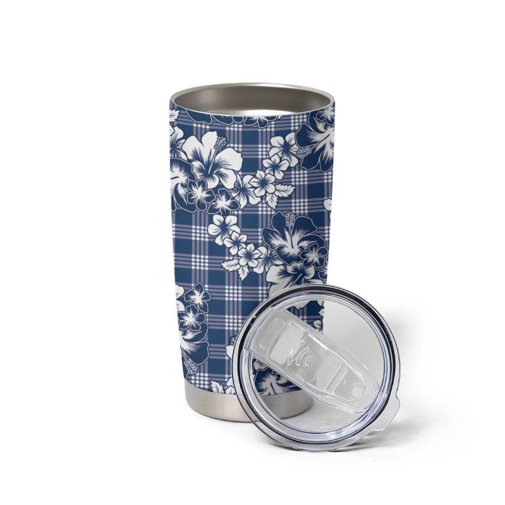 Hibiscus Pakala Cobalt Blue Royal Tumbler Cup Tropical Floral Stylized - Polynesian Pride