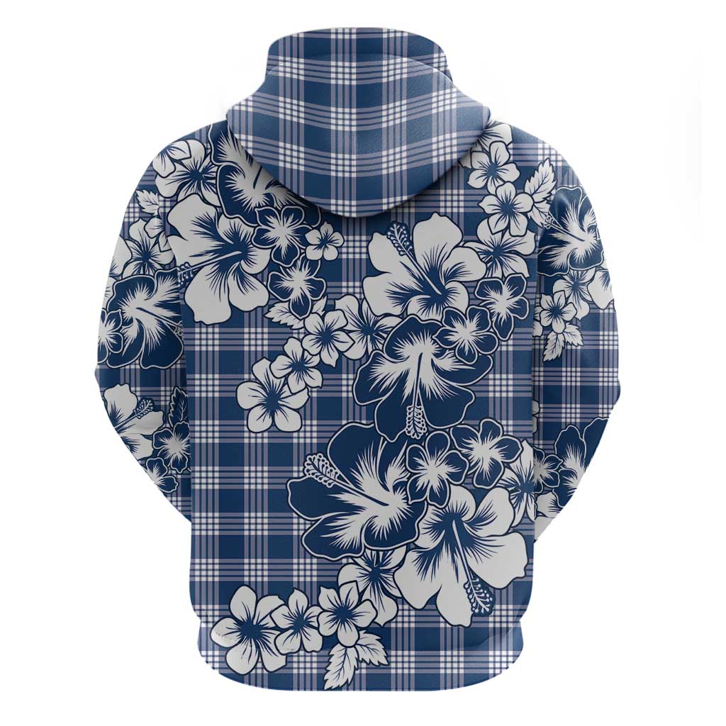 Hibiscus Pakala Cobalt Blue Royal Zip Hoodie Tropical Floral Stylized LT01 - Polynesian Pride