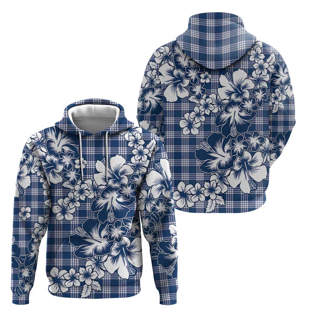 Hibiscus Pakala Cobalt Blue Royal Zip Hoodie Tropical Floral Stylized LT01 - Polynesian Pride