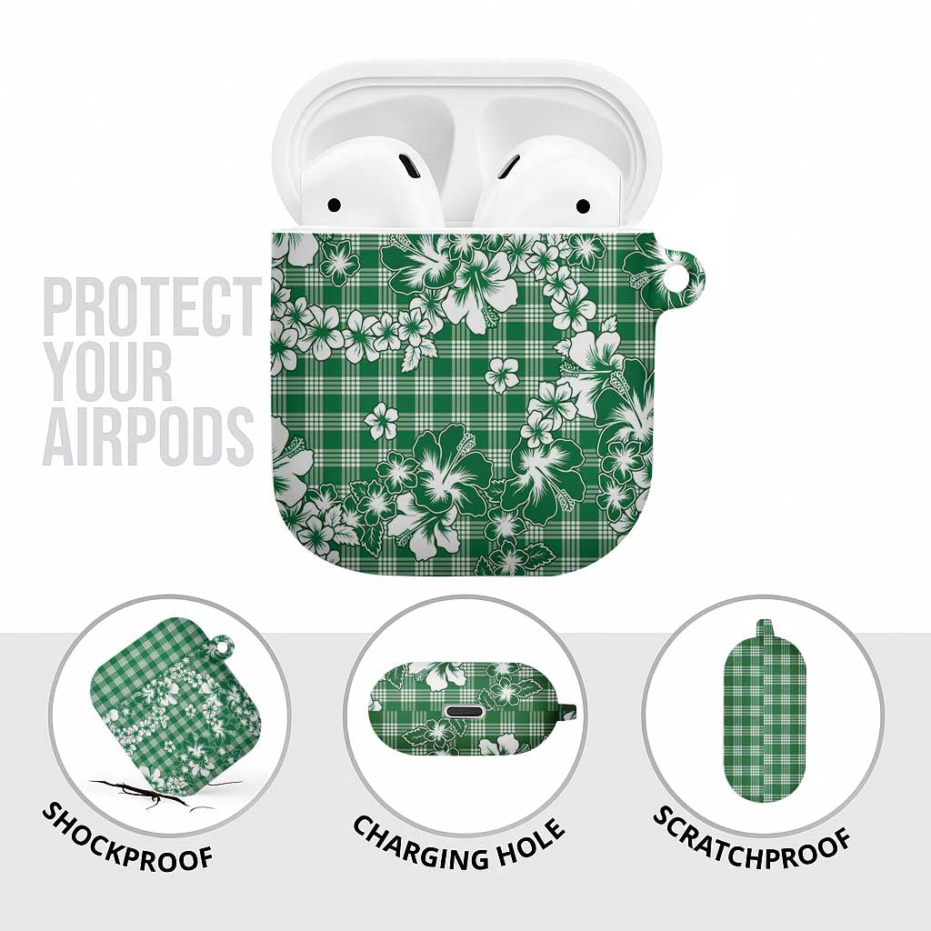 Hibiscus Pakala Emerald Green AirPods Case Tropical Floral Stylized - Polynesian Pride