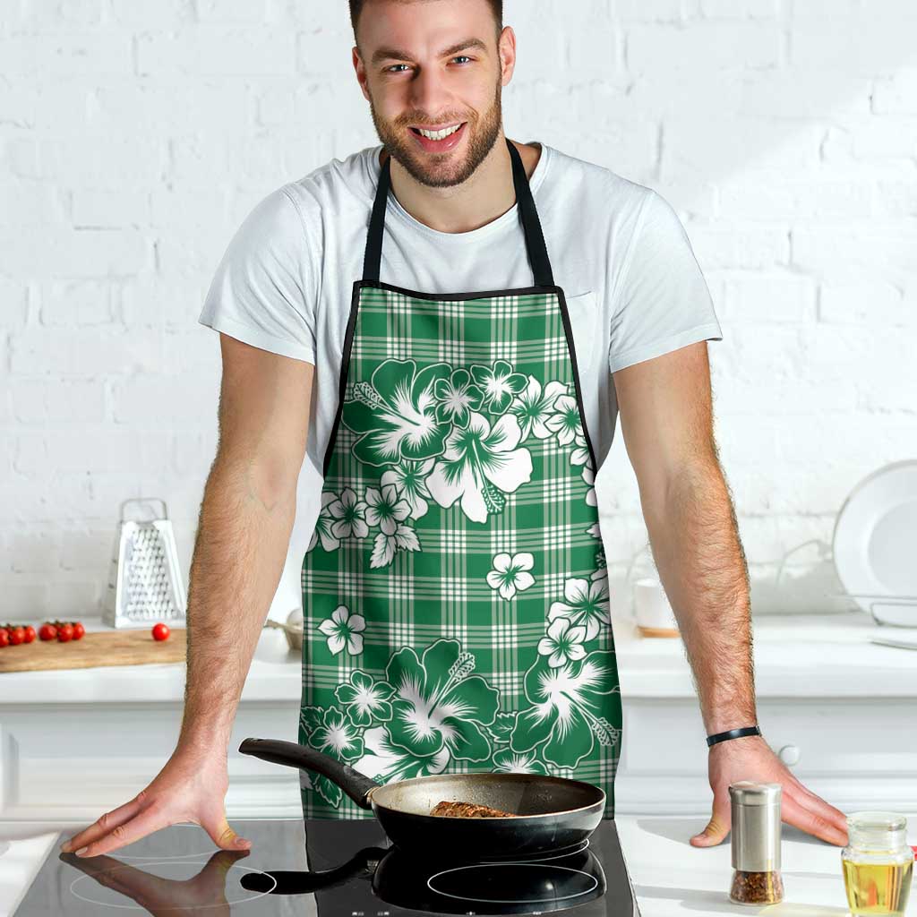 Hibiscus Pakala Emerald Green Apron Tropical Floral Stylized - Polynesian Pride