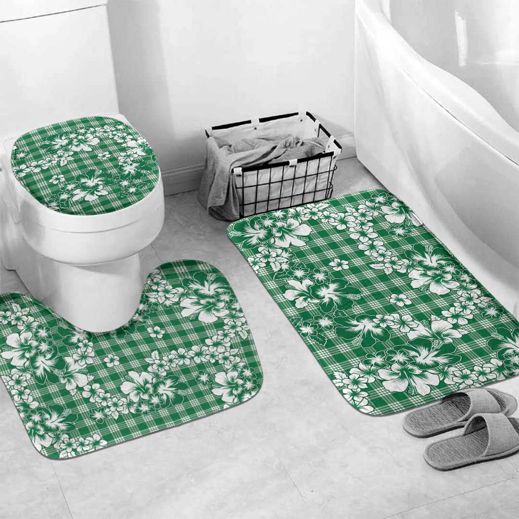 Hibiscus Pakala Emerald Green Bathroom Set Tropical Floral Stylized - Polynesian Pride
