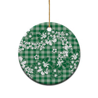 Hibiscus Pakala Emerald Green Ceramic Ornament Tropical Floral Stylized - Polynesian Pride