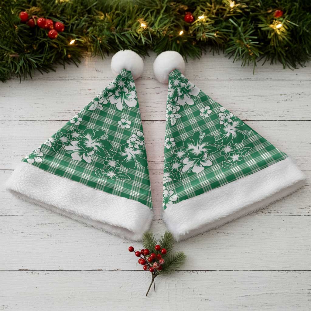 Hibiscus Pakala Emerald Green Christmas Santa Hat Tropical Floral Stylized - Polynesian Pride