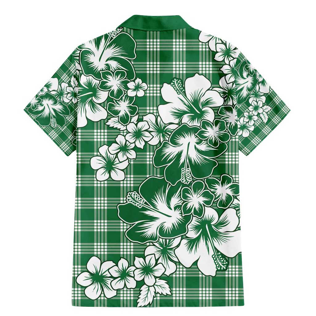 Hibiscus Pakala Emerald Green Family Matching Mermaid Dress and Hawaiian Shirt Tropical Floral Stylized LT01 - Polynesian Pride