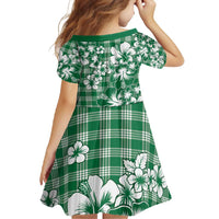 Hibiscus Pakala Emerald Green Family Matching Off Shoulder Maxi Dress and Hawaiian Shirt Tropical Floral Stylized LT01 - Polynesian Pride