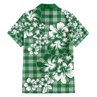 Hibiscus Pakala Emerald Green Family Matching Tank Maxi Dress and Hawaiian Shirt Tropical Floral Stylized LT01 - Polynesian Pride