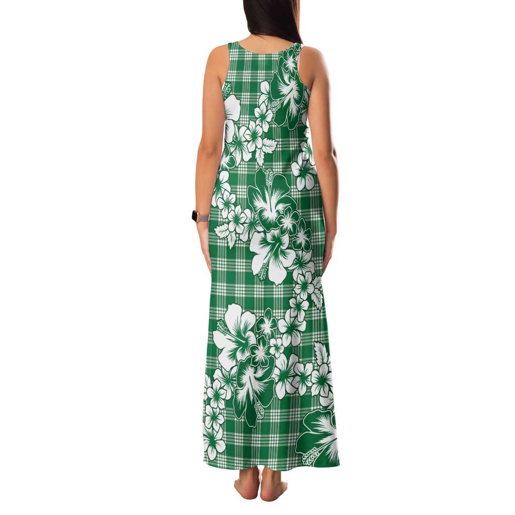 Hibiscus Pakala Emerald Green Family Matching Tank Maxi Dress and Hawaiian Shirt Tropical Floral Stylized LT01 - Polynesian Pride