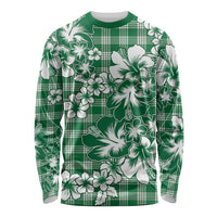Hibiscus Pakala Emerald Green Long Sleeve Shirt Tropical Floral Stylized LT01 Unisex Green - Polynesian Pride