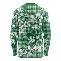 Hibiscus Pakala Emerald Green Long Sleeve Shirt Tropical Floral Stylized LT01 - Polynesian Pride