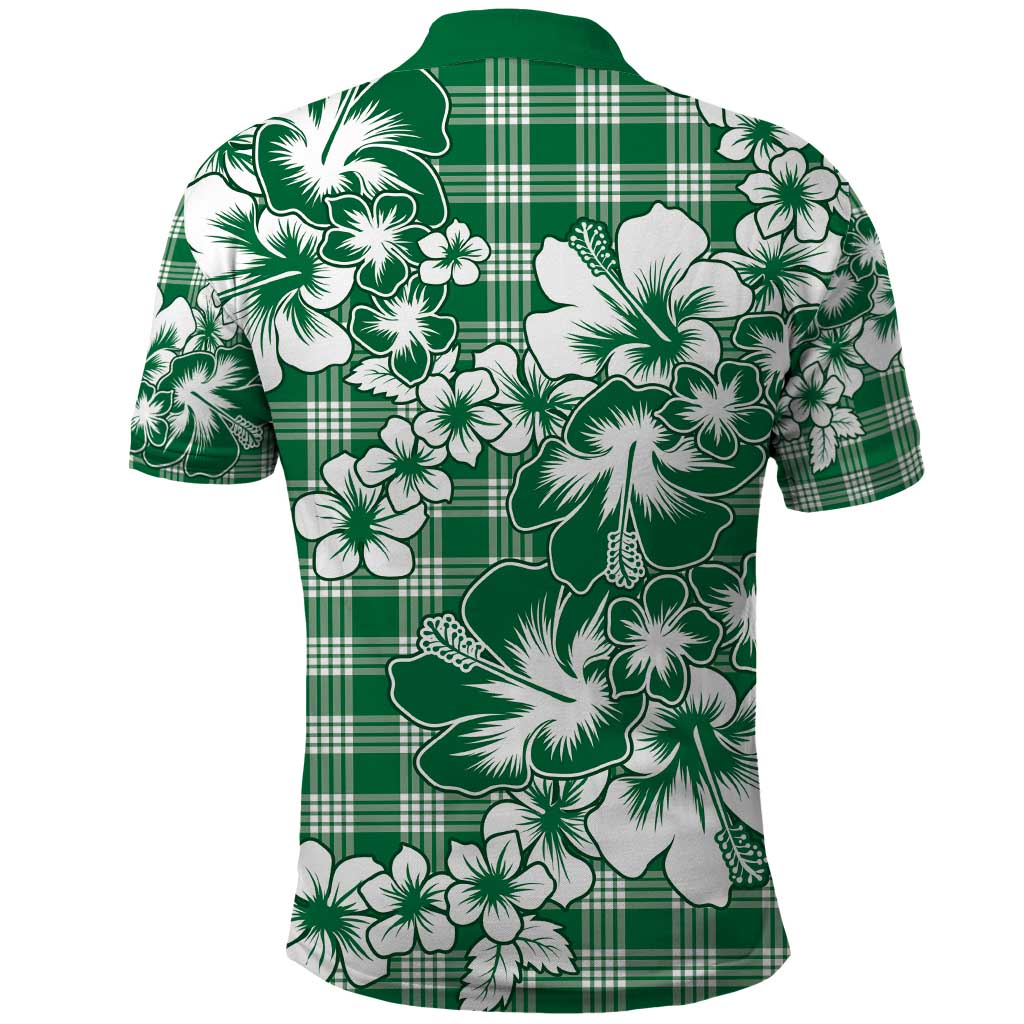 Hibiscus Pakala Emerald Green Polo Shirt Tropical Floral Stylized LT01 - Polynesian Pride