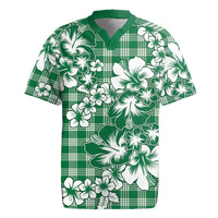 Hibiscus Pakala Emerald Green Rugby Jersey Tropical Floral Stylized LT01 Green - Polynesian Pride