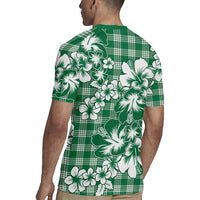 Hibiscus Pakala Emerald Green Rugby Jersey Tropical Floral Stylized LT01 - Polynesian Pride