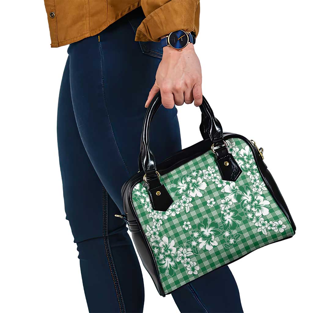 Hibiscus Pakala Emerald Green Shoulder Handbag Tropical Floral Stylized - Polynesian Pride
