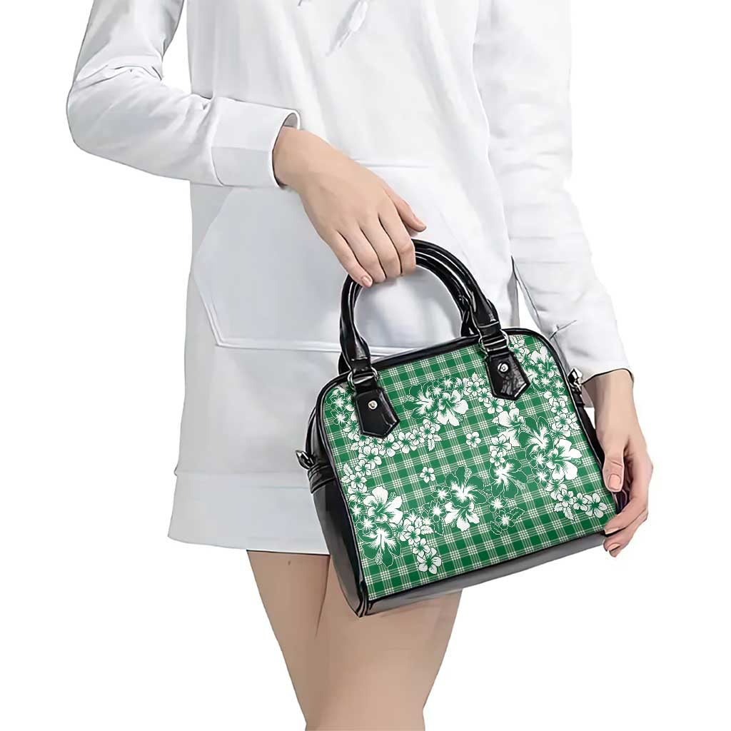 Hibiscus Pakala Emerald Green Shoulder Handbag Tropical Floral Stylized - Polynesian Pride