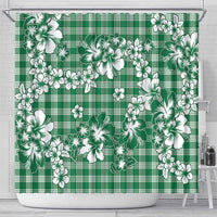 Hibiscus Pakala Emerald Green Shower Curtain Tropical Floral Stylized LT01 - Polynesian Pride
