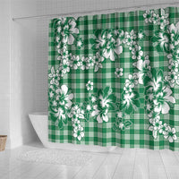 Hibiscus Pakala Emerald Green Shower Curtain Tropical Floral Stylized LT01 - Polynesian Pride