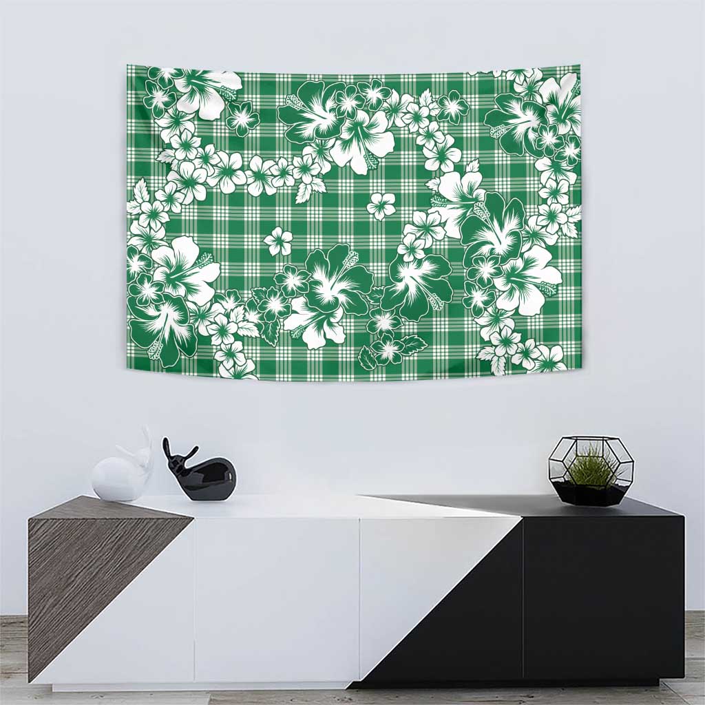 Hibiscus Pakala Emerald Green Tapestry Tropical Floral Stylized - Polynesian Pride