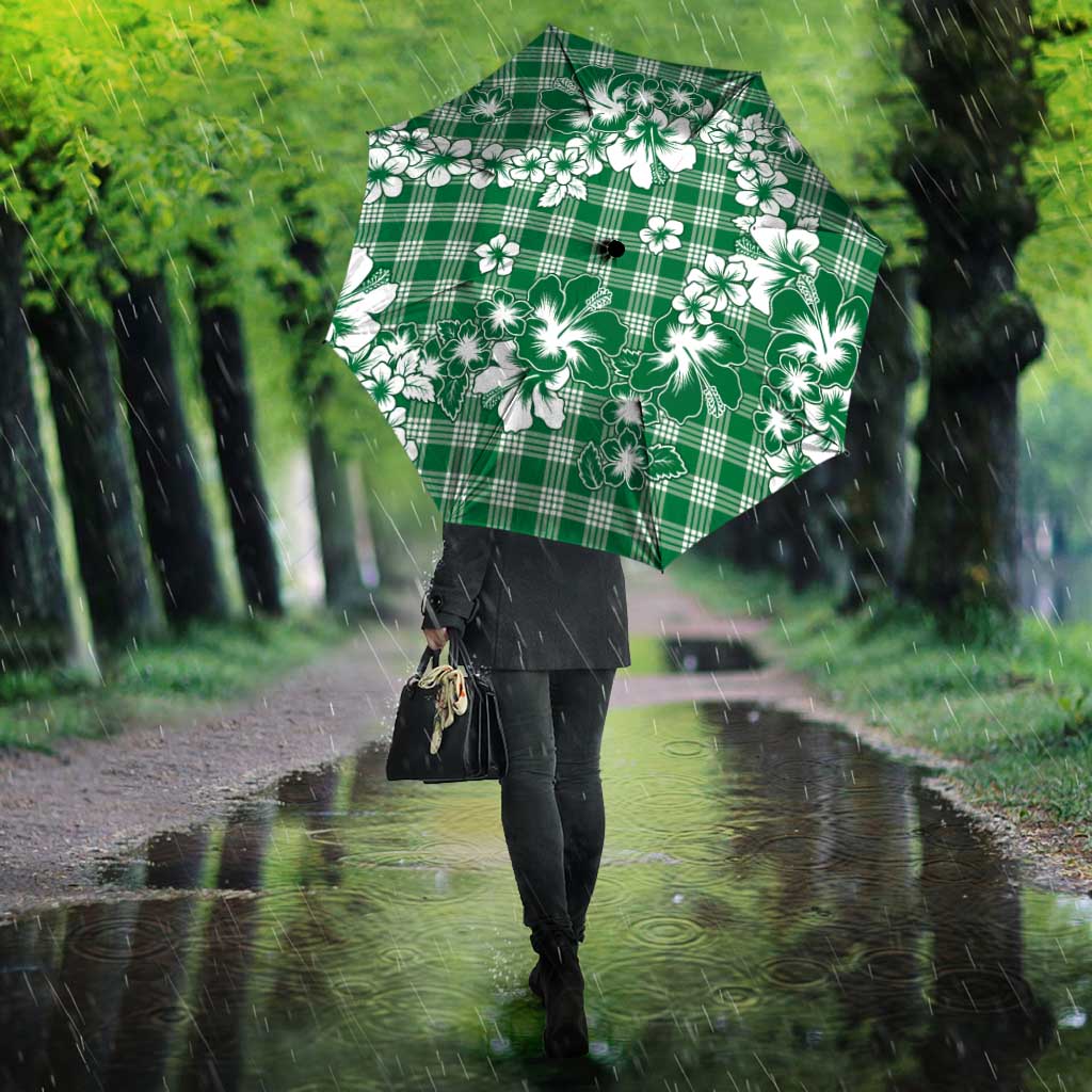 Hibiscus Pakala Emerald Green Umbrella Tropical Floral Stylized - Polynesian Pride