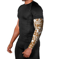 Hibiscus Pakala Bronze Brown Arm Sleeves Tropical Floral Stylized - Polynesian Pride