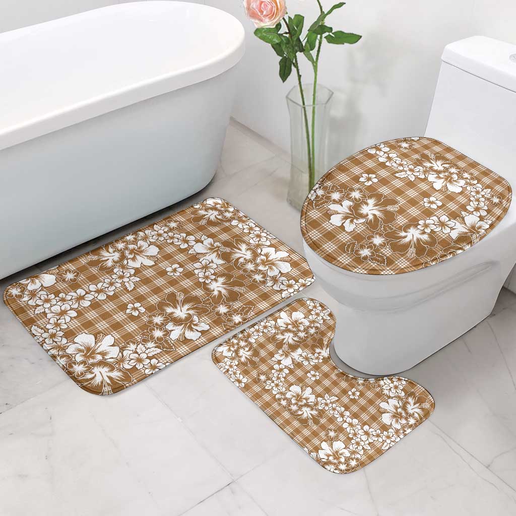 Hibiscus Pakala Bronze Brown Bathroom Set Tropical Floral Stylized - Polynesian Pride