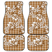 Hibiscus Pakala Bronze Brown Car Mats Tropical Floral Stylized - Polynesian Pride