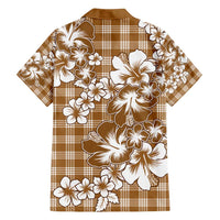 Hibiscus Pakala Bronze Brown Family Matching Puletasi and Hawaiian Shirt Tropical Floral Stylized LT01 - Polynesian Pride
