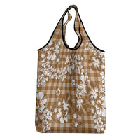 Hibiscus Pakala Bronze Brown Grocery Bag Tropical Floral Stylized LT01 - Polynesian Pride